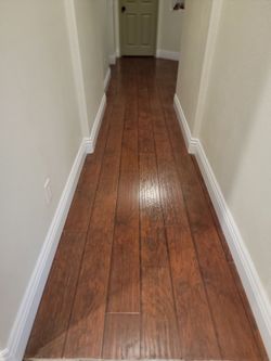 Gently Used Dark Brown Engineered Wood Flooring Planks
