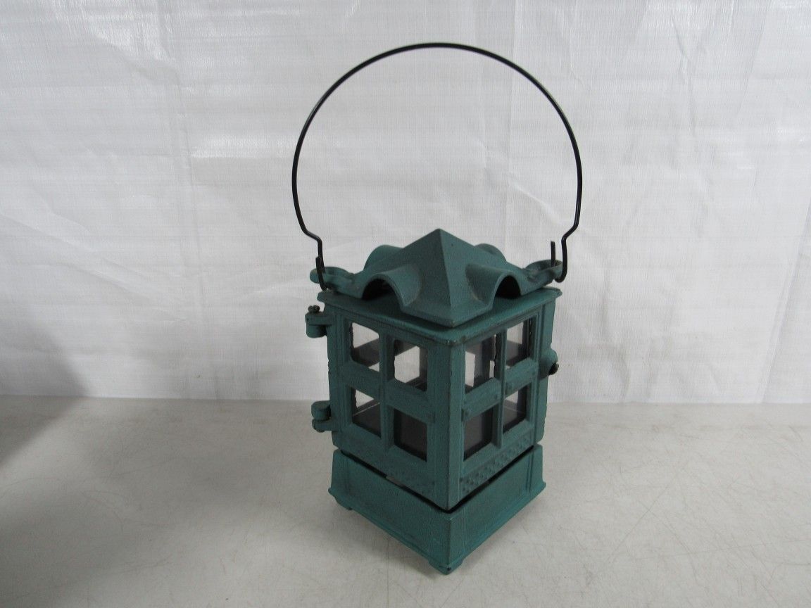 John Wright 1988 Vintage Cast Iron Hanging Garden Candle Lantern