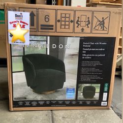 Henredon Murphy Fabric Swivel Chair, Green