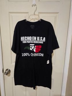 New T-Shirt Hecho En USA con parties Mexicanas  Size XL/TG ( 46-48 ( Reseda Ca)