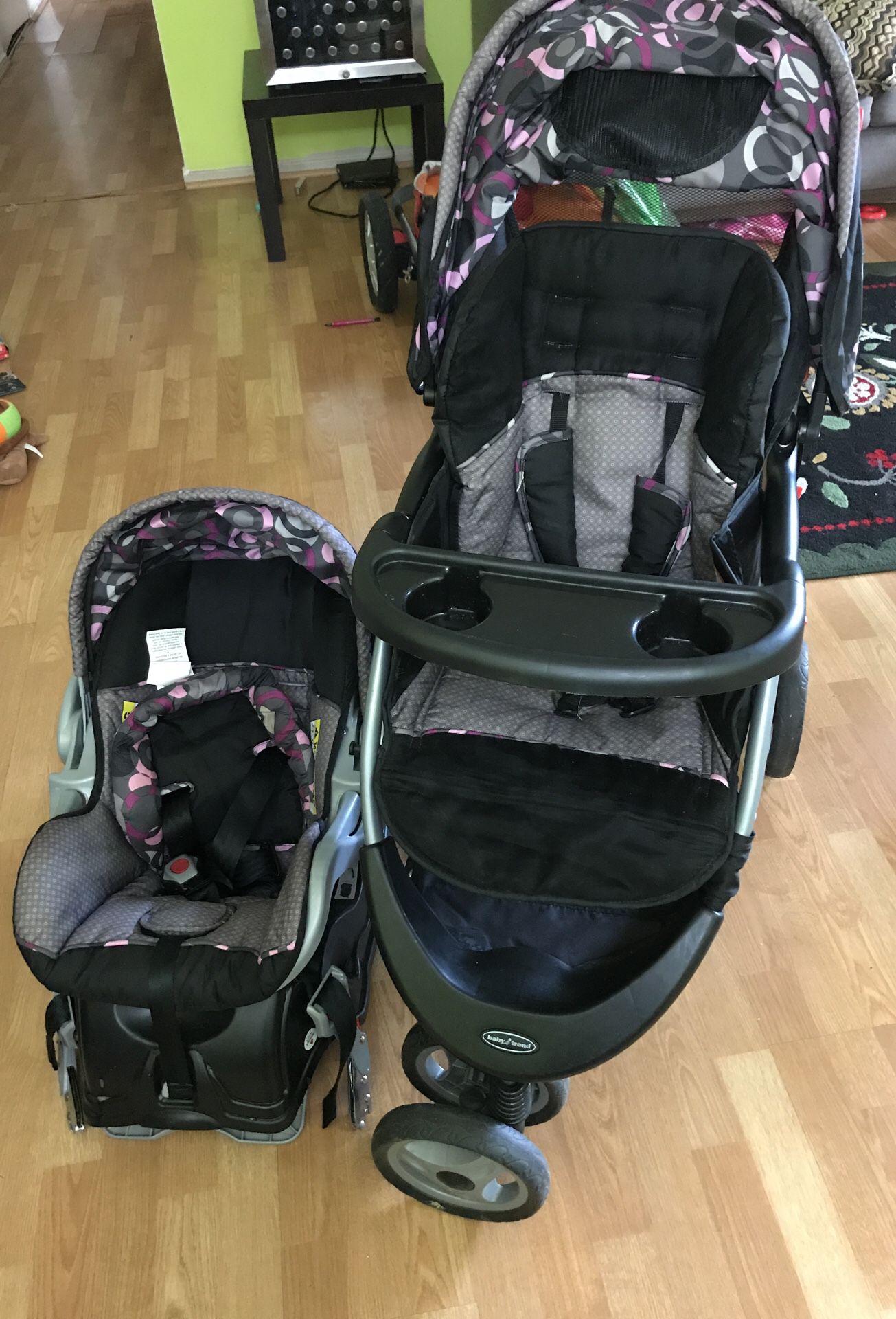 Stroller with 2 car seats