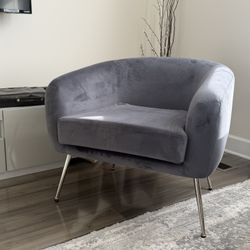 Gray Velvet Arm Chair