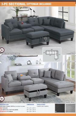 Sectional with ottoman set