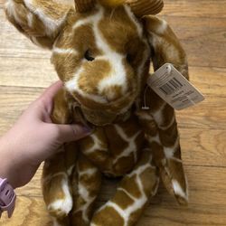 Russ Berrie Godfrey Giraffe Plush Heartcraft  14” Stuffed Animal Spotted Brown New 