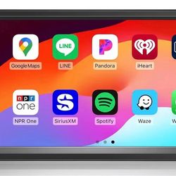 7” Wireless Apple CarPlay Double Din Car Stereo,FM Car Radio,Bluetooth 5.2,IPS Touchscreen 1024 * 600, Backup Camera,EQ Audio,Dual USB+Type-c Charging