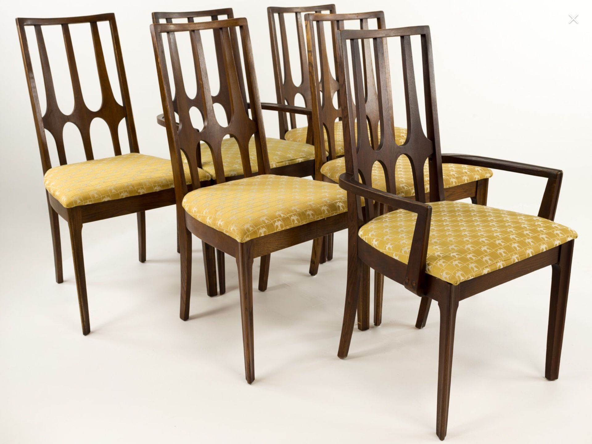 SET OF 6 MCM MID CENTURY MODERN BROYHILL BRASILIA CHAIRS AND FREE TABLE - SHIPPING AVAILABLE