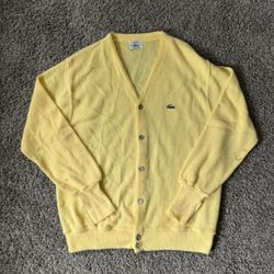 Lacoste Yellow and Cream Cardigan