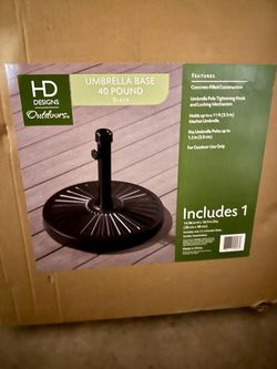 A Pair of HD Designs Outdoors 40 lb Umbrella Base