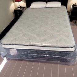 Full Size Mattress 14 Inches Thick Pillow Top Also Available in Twin, Queen, King. Same Day Delivery 🚚 New From Factory With its Plastic