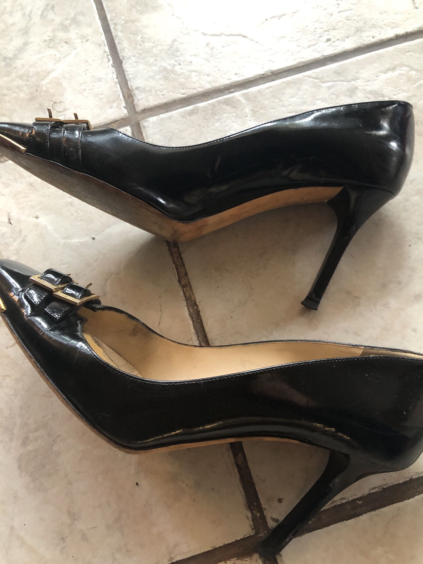 Original Jimmy Choo Heeled Pumps Leather N Gold