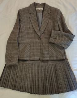 Two-piece Gray Plaid Suit, Size 14