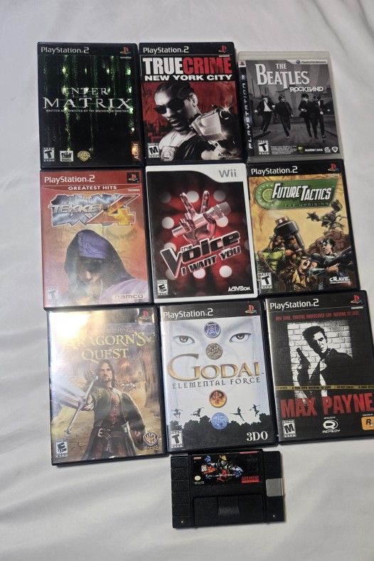 Lot Of 10 Video Game PlayStation 2 3 Wii Super Nintendo 