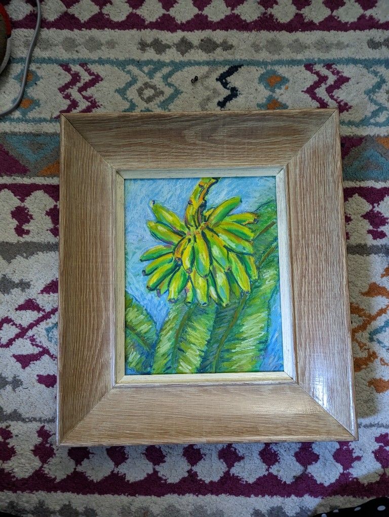 Oil Pastel Fingerling Bananas In Sun City Center By Marcia H Hansen
