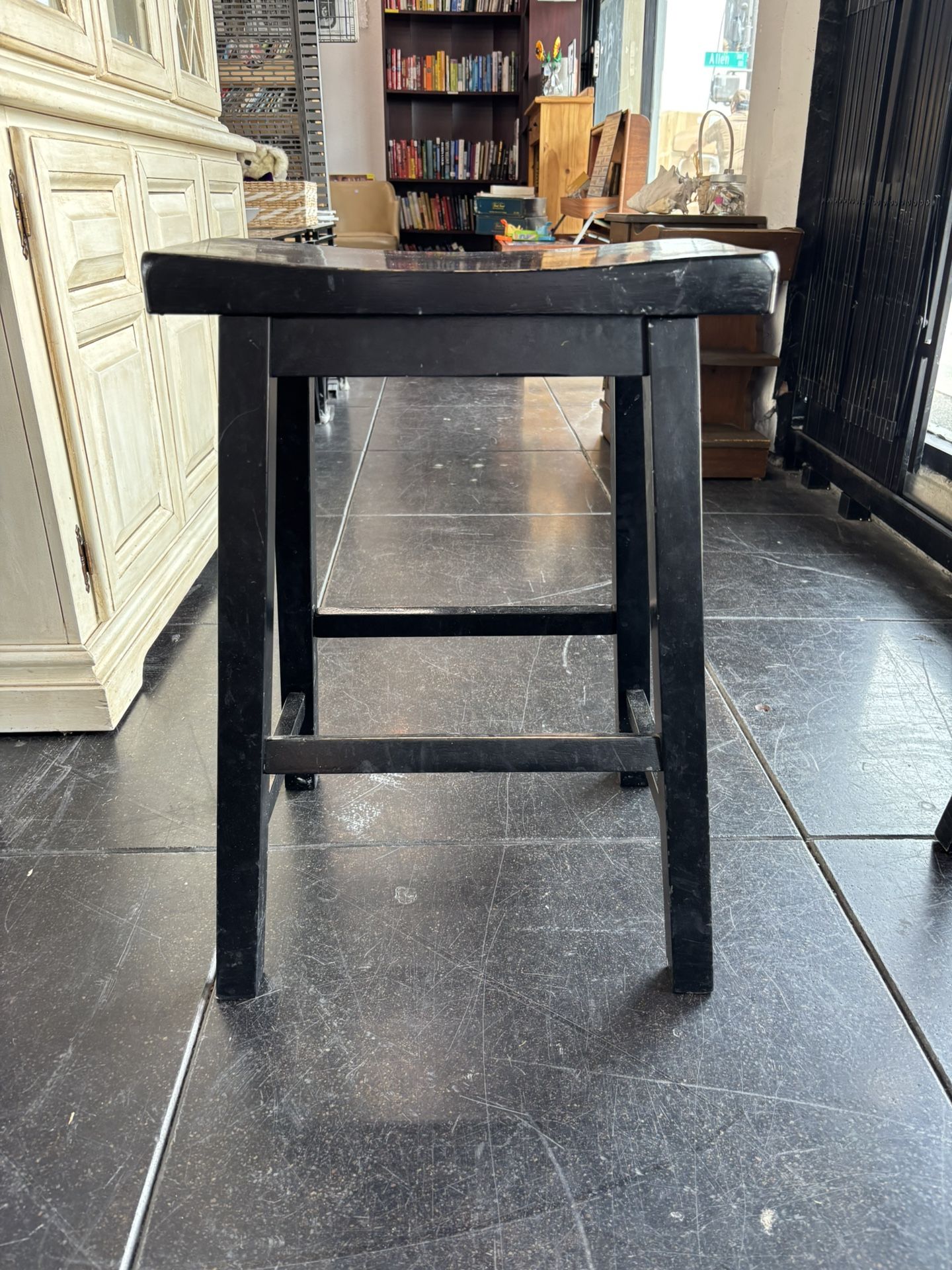 Two Black Wooden Stool (Smaller Set)