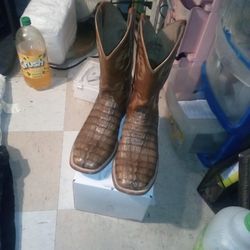 Men's Brown Snake Skin Boots