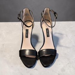 Nine West Women’s US 6 Leather Strappy Ankle Strap Open Toe Buckle Heel