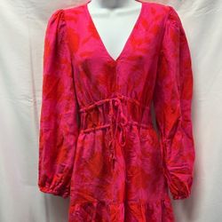 Kate Spade Womens Classic Rose Linen Dress Size X SMALL