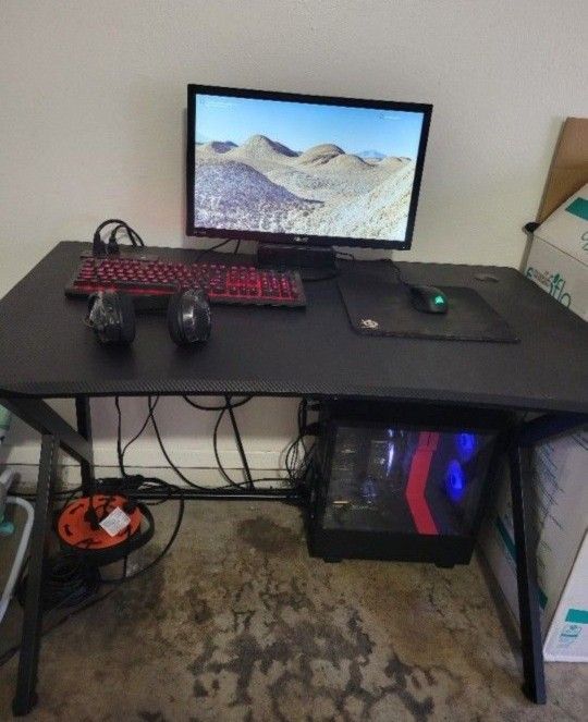 Gaming PC ready To Play With Desk And Chair