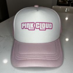 Pink Cloud White Baseball Snap Back Cap Puffy Mesh Hat 