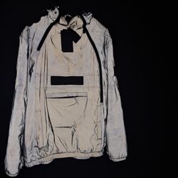 reflective zipup members only hoodie