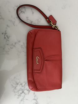 Coach Red Leather Wristlet Wallet