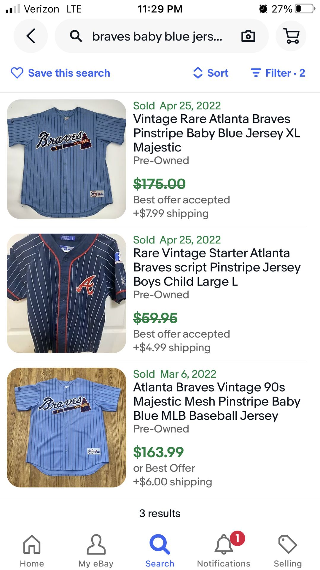 Vintage Early 2000's Atlanta Braves MLB Jersey / Majestic 