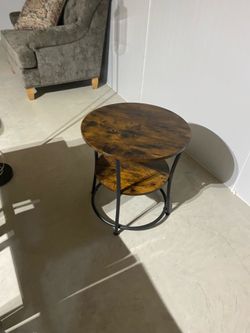 Brown 2 tier table