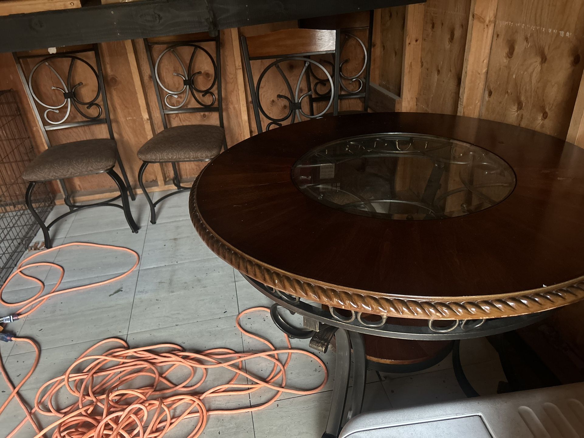 Wood Table With 4 Chairs