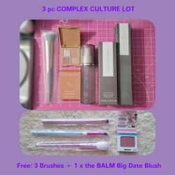 3pc COMPLEX CULTURE LOT w/3 FREE BRUSHES + FREE Blush