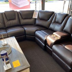 Power Reclining Sectional Available For Immediate Delivery