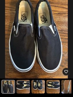 VANS Classic Slip-On Black Canvas Men's Shoes Size 7 Comfort Lightweight