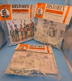 LOT X3 HISTOREX 1(contact info removed) 54MM NAPOLEONIC WARS CHASSEUR A CHEVAL SOLDIER RARE