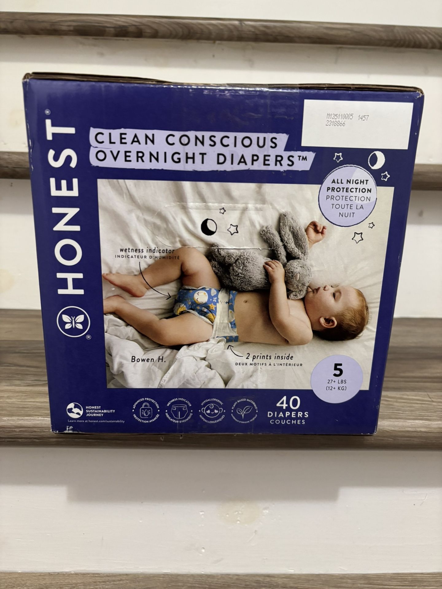 Honest Size 5 Diapers 40 Count Pack