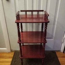 Brown shelving 