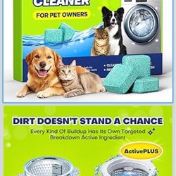 Deep Cleaning Washing Machine Cleaner Tablets, No More Odor & Pet Fur Washing Machine Cleaning Tablets, Washer Cleaner For HE Top Front Load, Septic S