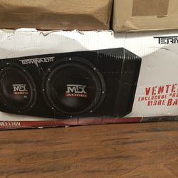 MTX TNE212DV Subwoofer with Planet Audio Amplifier