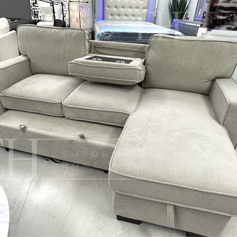 Light Grey Sofa Sectional Sleeper With Storage 