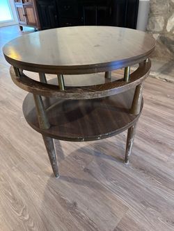 Round Wooden End Table / Side Table