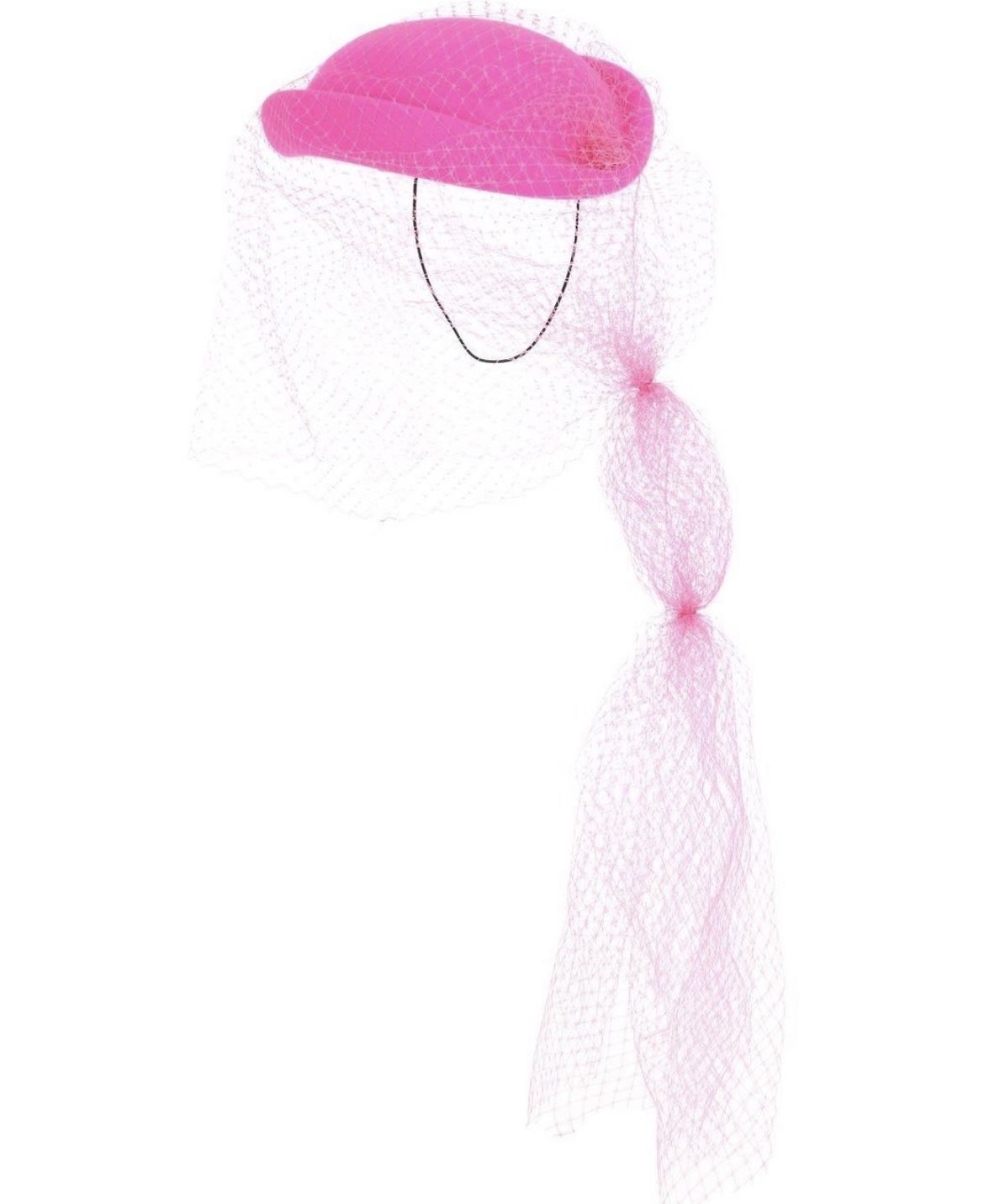 Gucci Agnes Lapin Felt Hot Pink Hat W/veil
