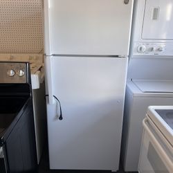 New Open Box GE Top Freezer Refrigerator White 28” Wide 