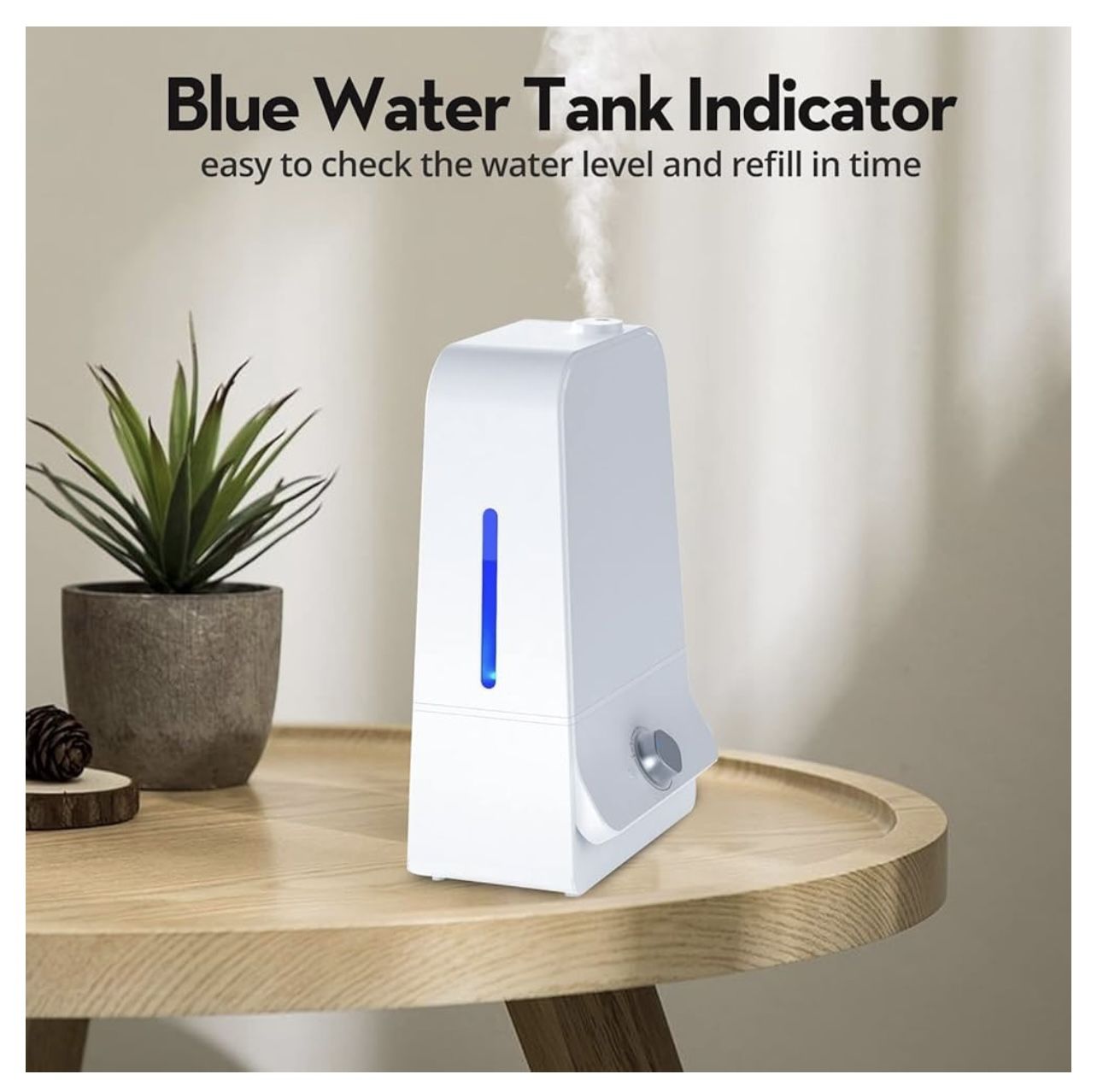 Humidifiers for Bedroom Large Room Home, Cool Mist Humidifiers 6L for Baby and Plants, 20-60 Hours of Run Time, 26dB Quiet Ultrasonic, 360° Nozzle, Ni