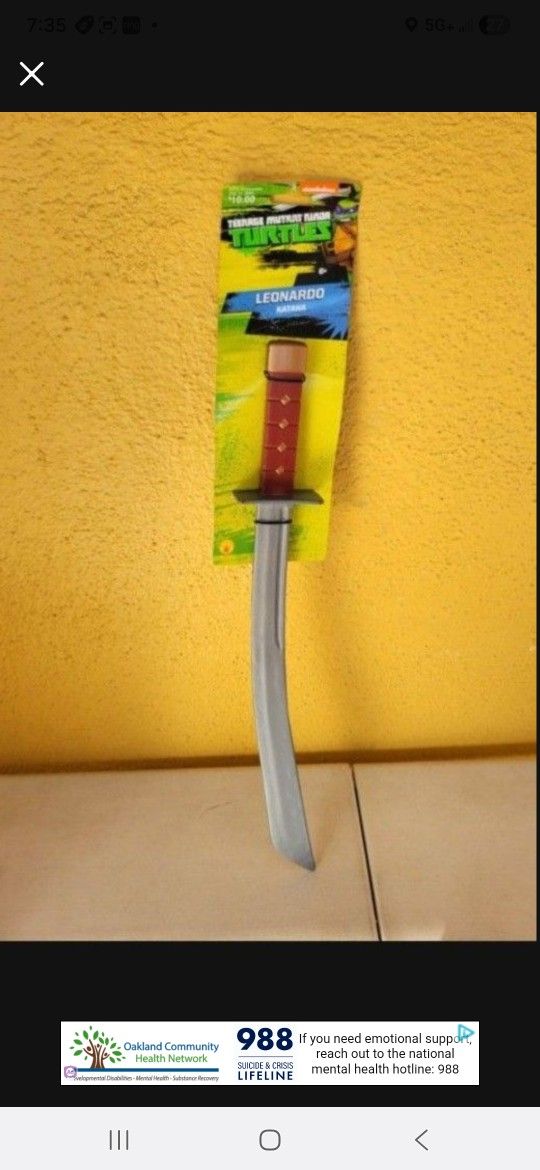 TMNT Katana Costume Accessory