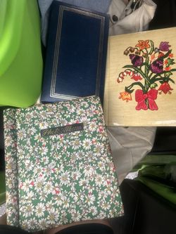 Vintage Photo Albums And Sented Paper Drawer In Box