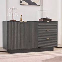 Fluted Sideboard Buffet Storage Cabinet  