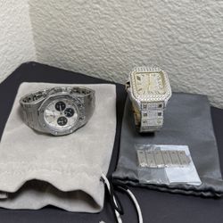 luxury stainless steel watches, plain & iced out watches - read description 