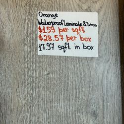 Orange Waterproof Laminate Flooring 8.3mm