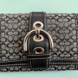 Preloved Coach Bifold Wallet With Coin Pocket - Black