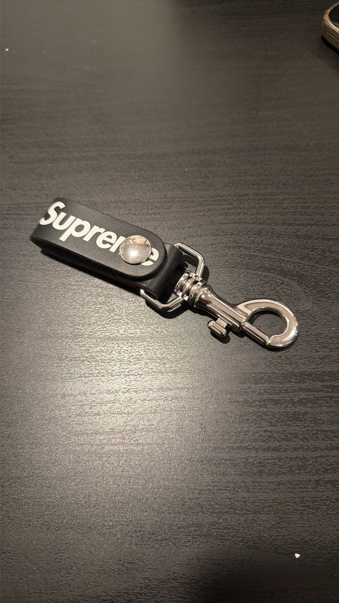 Supreme Leather Key Loop Black New Rare