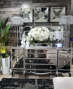 Large mirrored credenza