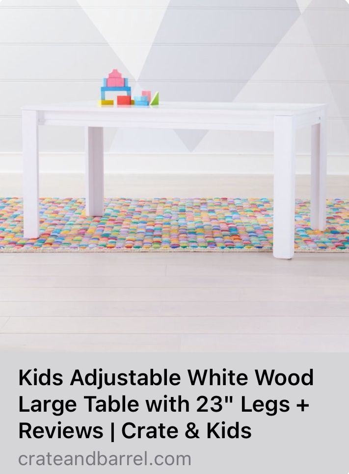 Crate & And Barrel Kids Table & 2 Chairs